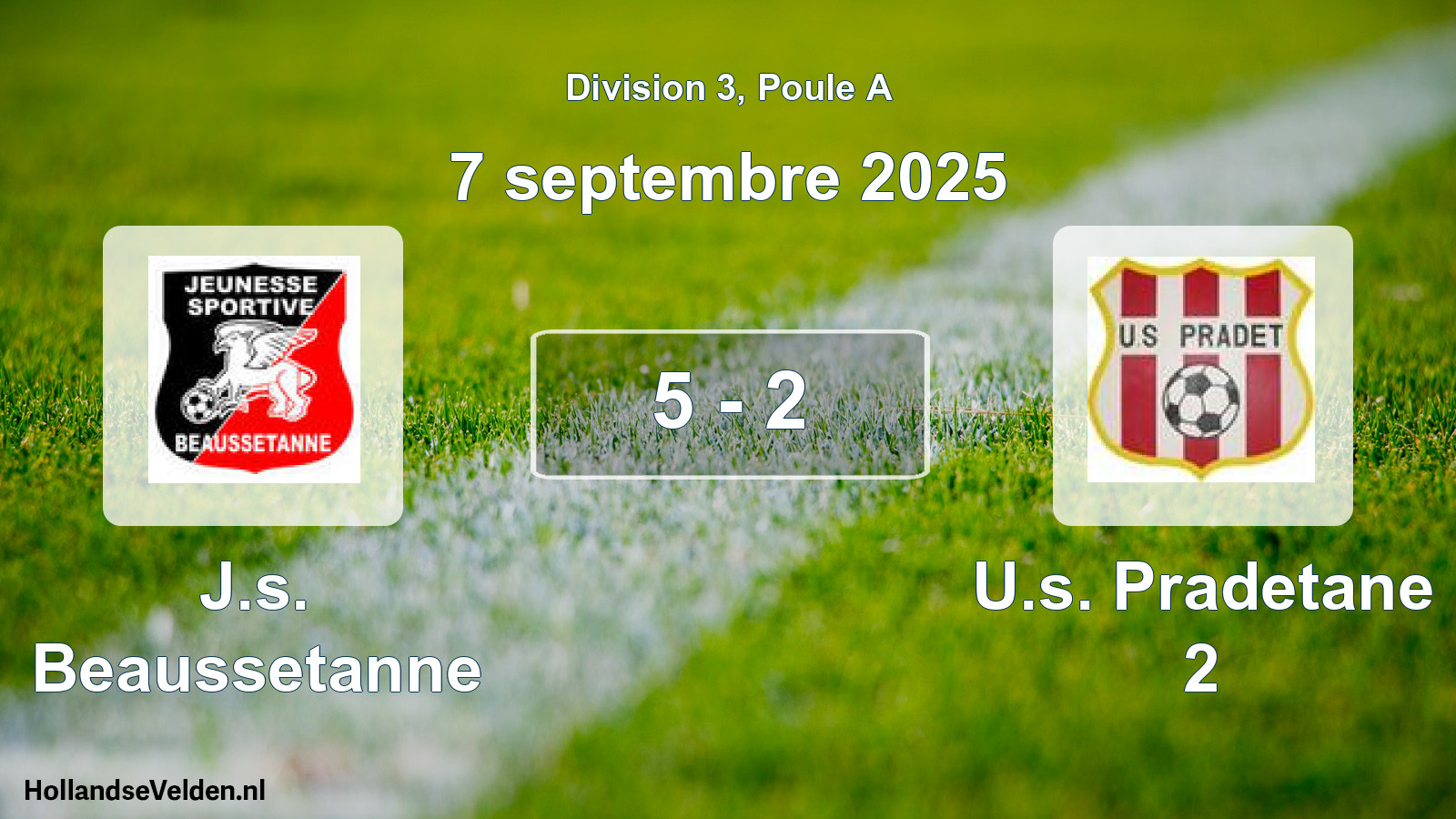 Match joué: J.s. Beaussetanne - U.s. Pradetane 2 5 - 2 (7 septembre 2025)