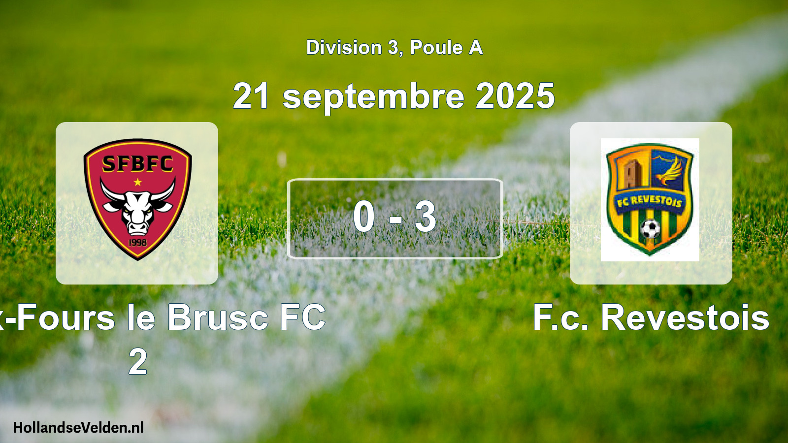 Total number of matches played: Six-Fours le Brusc FC 2 - F.c. Revestois 0 - 3 (21 September 2025)