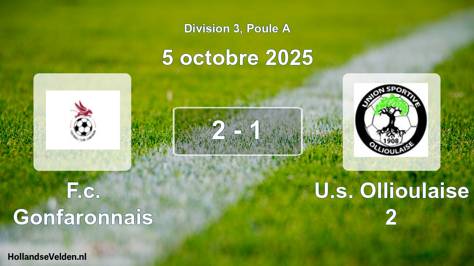 Match joué: F.c. Gonfaronnais - U.s. Ollioulaise 2 2 - 1 (5 octobre 2025)