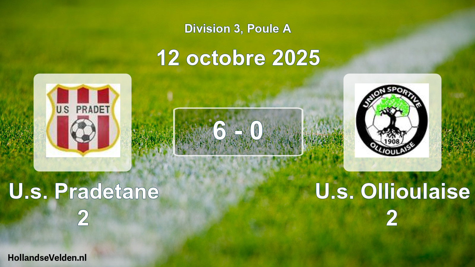 Gespeelde wedstrijd: U.s. Pradetane 2 - U.s. Ollioulaise 2 6 - 0 (12 oktober 2025)