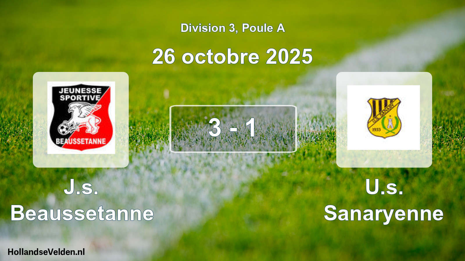 Match joué: J.s. Beaussetanne - U.s. Sanaryenne 3 - 1 (26 octobre 2025)