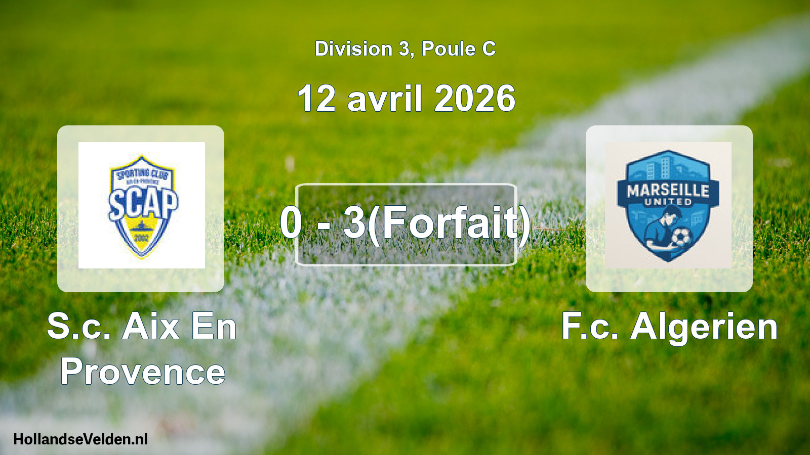 Total number of matches played: S.c. Aix En Provence - F.c. Algerien 0 - 3(Forfait) (12 April 2026)