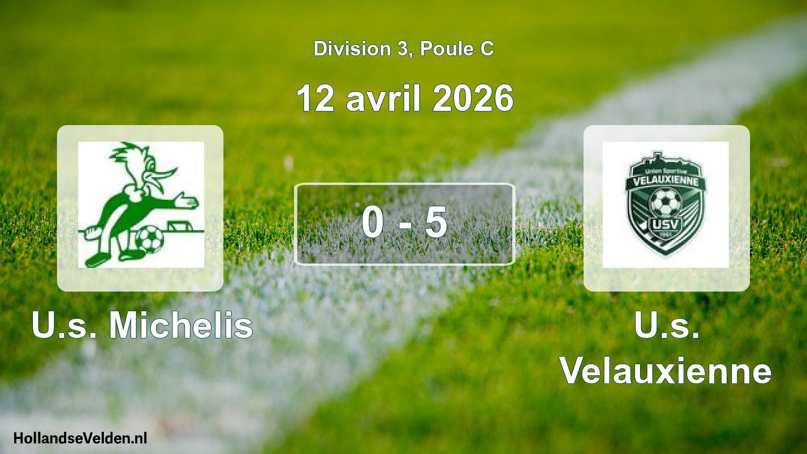Match joué: U.s. Michelis - U.s. Velauxienne 0 - 5 (12 avril 2026)