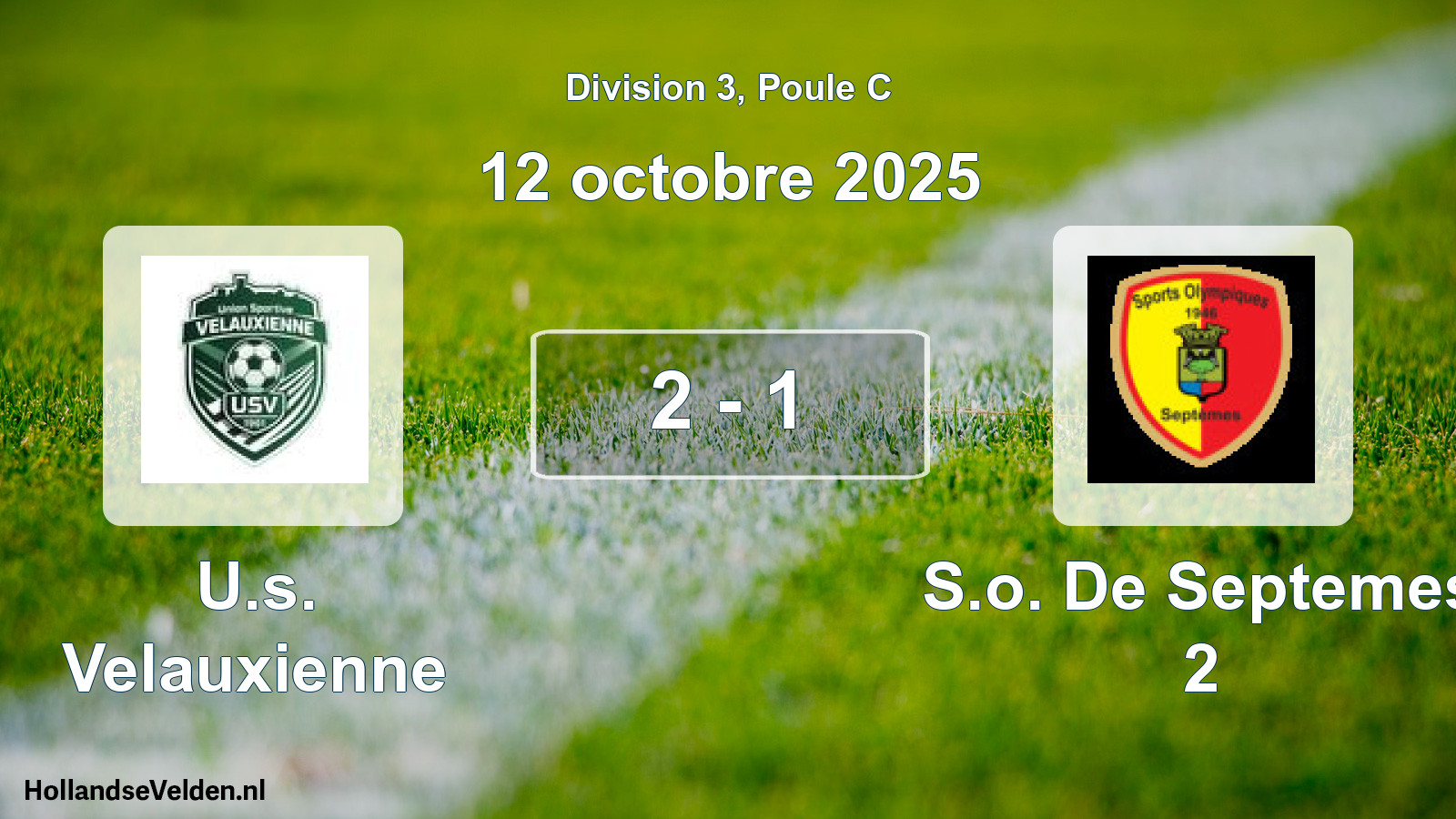 Match joué: U.s. Velauxienne - S.o. De Septemes 2 2 - 1 (12 octobre 2025)