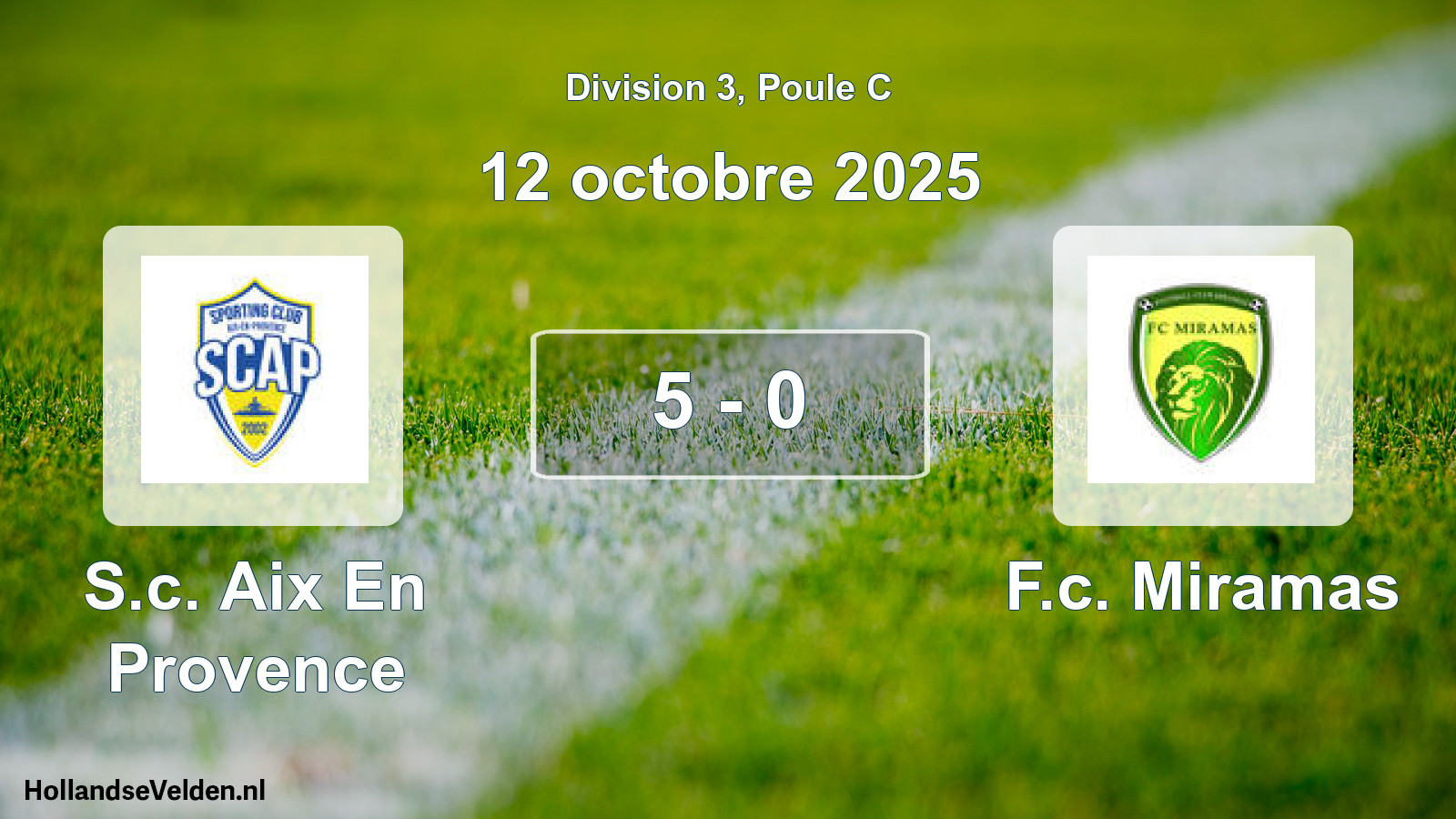 Total number of matches played: S.c. Aix En Provence - F.c. Miramas 5 - 0 (12 October 2025)
