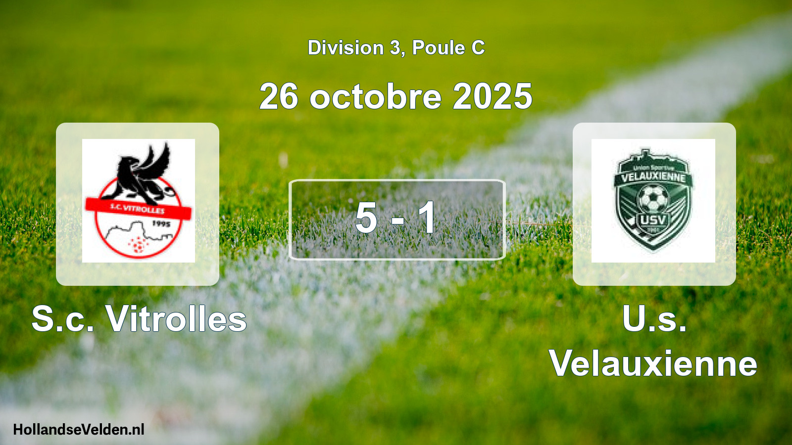 Gespeelde wedstrijd: S.c. Vitrolles - U.s. Velauxienne 5 - 1 (26 oktober 2025)