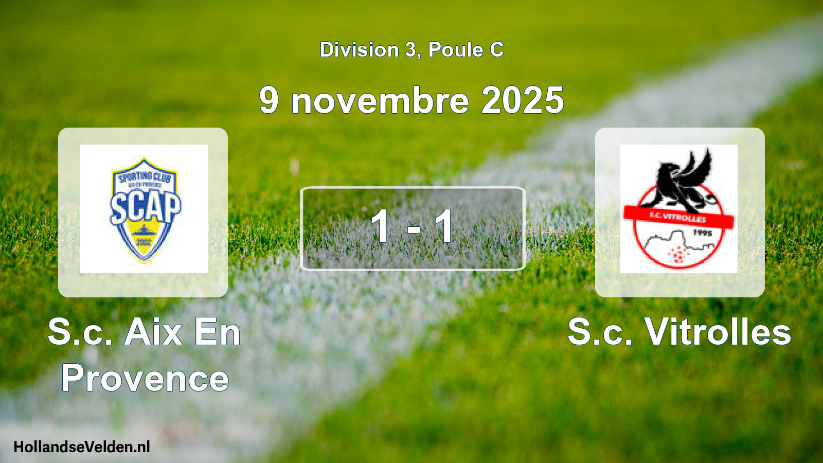 Match joué: S.c. Aix En Provence - S.c. Vitrolles 1 - 1 (9 novembre 2025)