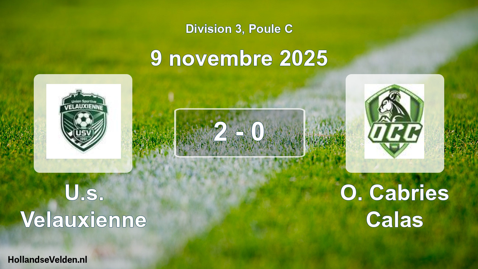 Match joué: U.s. Velauxienne - O. Cabries Calas 2 - 0 (9 novembre 2025)