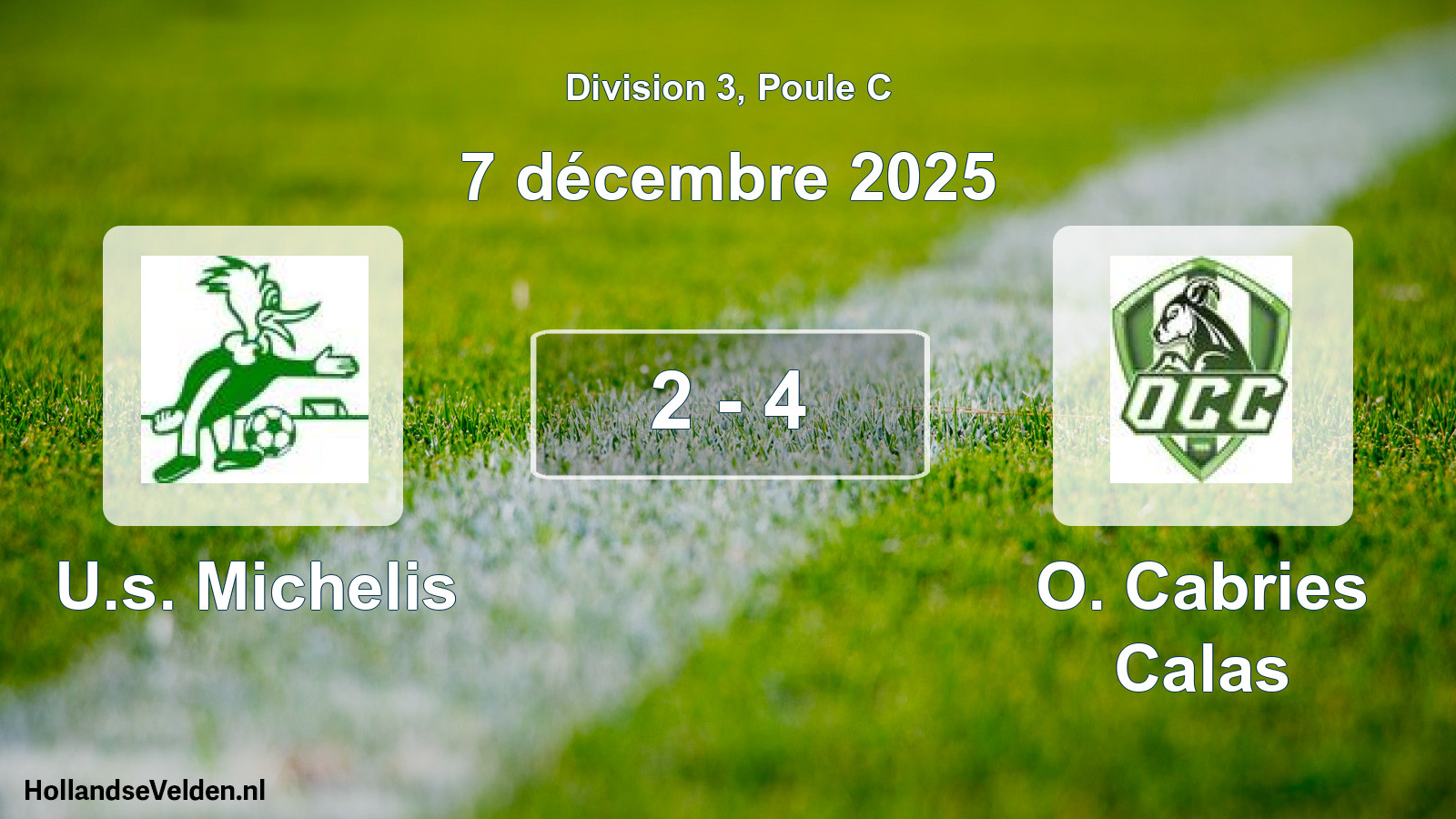 Match joué: U.s. Michelis - O. Cabries Calas 2 - 4 (7 décembre 2025)