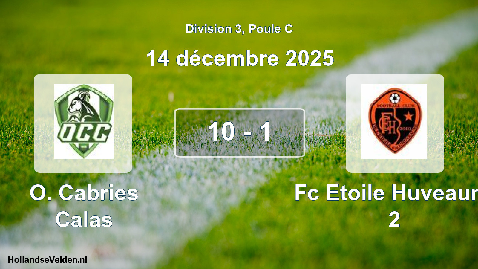 Match joué: O. Cabries Calas - Fc Etoile Huveaune 2 10 - 1 (14 décembre 2025)