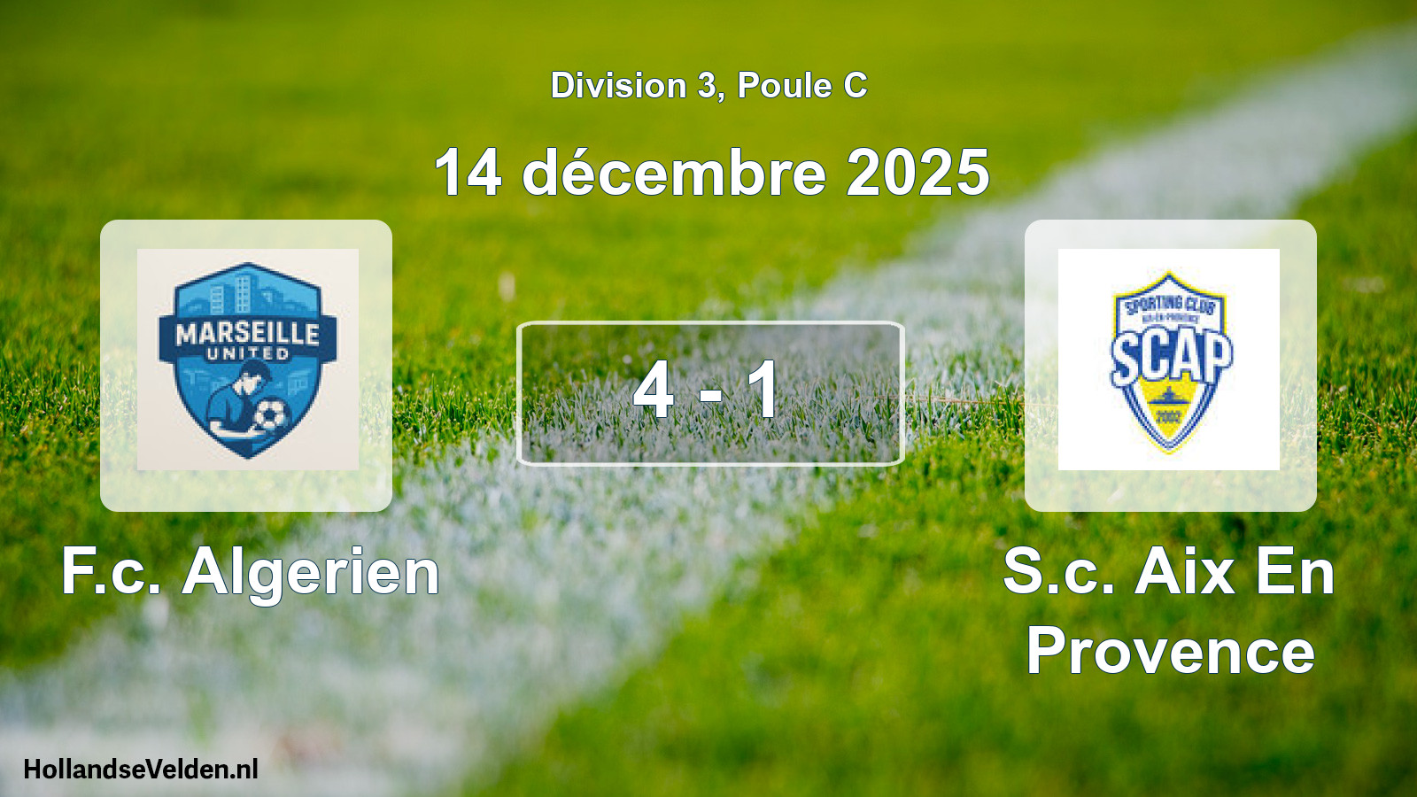 Total number of matches played: F.c. Algerien - S.c. Aix En Provence 4 - 1 (14 December 2025)