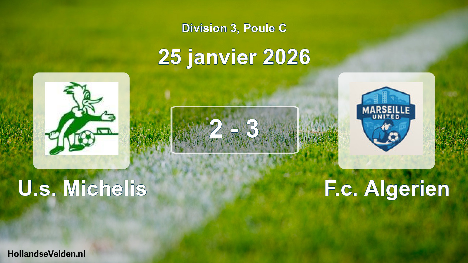 Match joué: U.s. Michelis - F.c. Algerien 2 - 3 (25 janvier 2026)