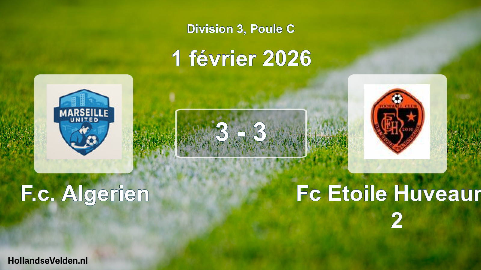 Total number of matches played: F.c. Algerien - Fc Etoile Huveaune 2 3 - 3 (1 February 2026)