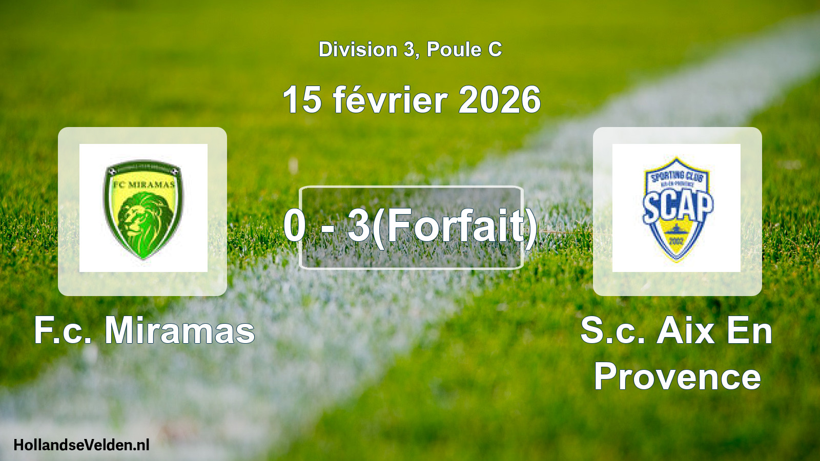 Total number of matches played: F.c. Miramas - S.c. Aix En Provence 0 - 3(Forfait) (15 February 2026)