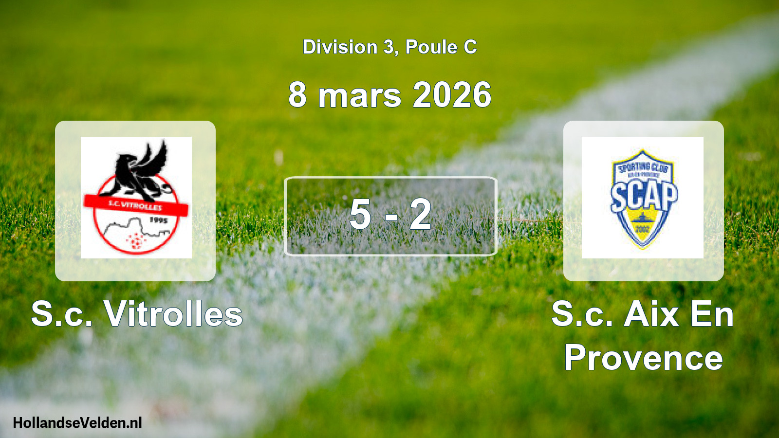 Total number of matches played: S.c. Vitrolles - S.c. Aix En Provence 5 - 2 (8 March 2026)