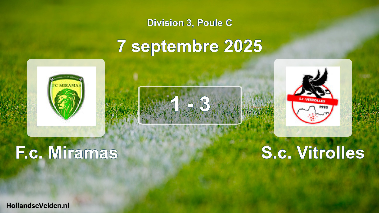 Total number of matches played: F.c. Miramas - S.c. Vitrolles 1 - 3 (7 September 2025)