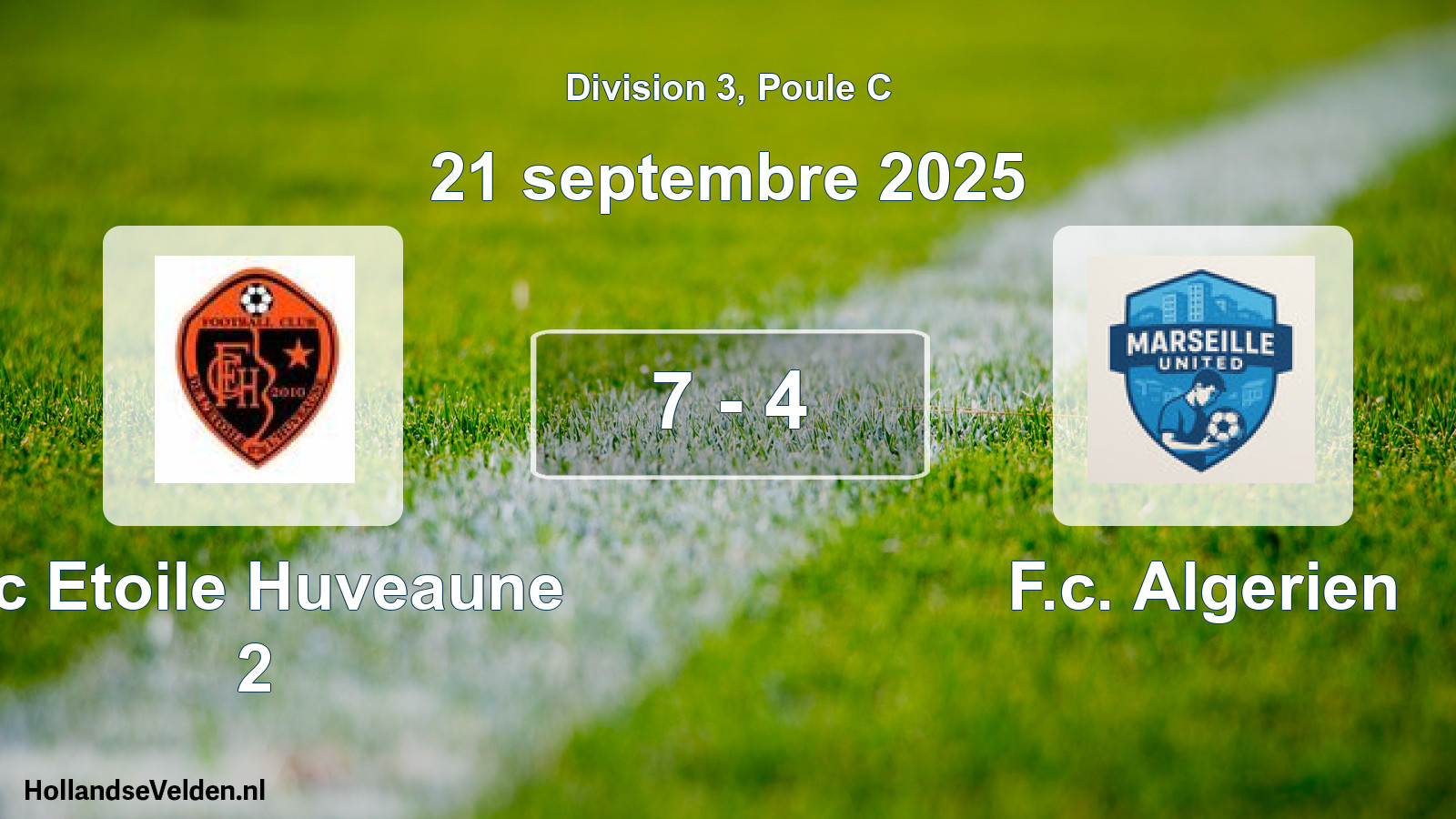 Match joué: Fc Etoile Huveaune 2 - F.c. Algerien 7 - 4 (21 septembre 2025)