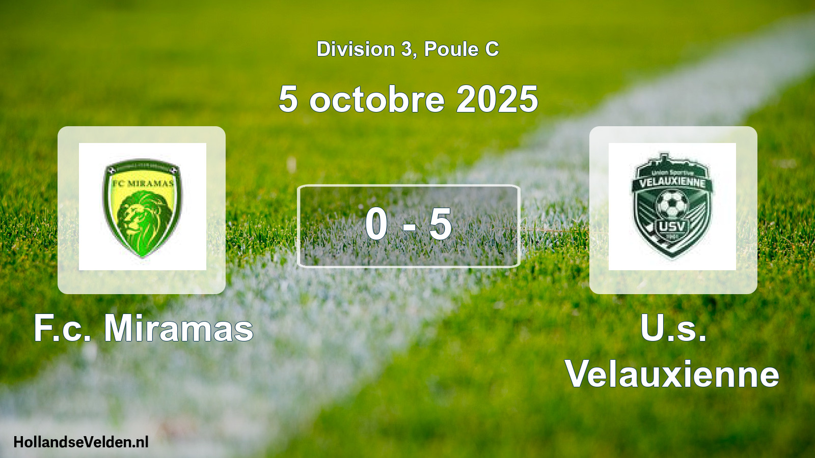Total number of matches played: F.c. Miramas - U.s. Velauxienne 0 - 5 (5 October 2025)