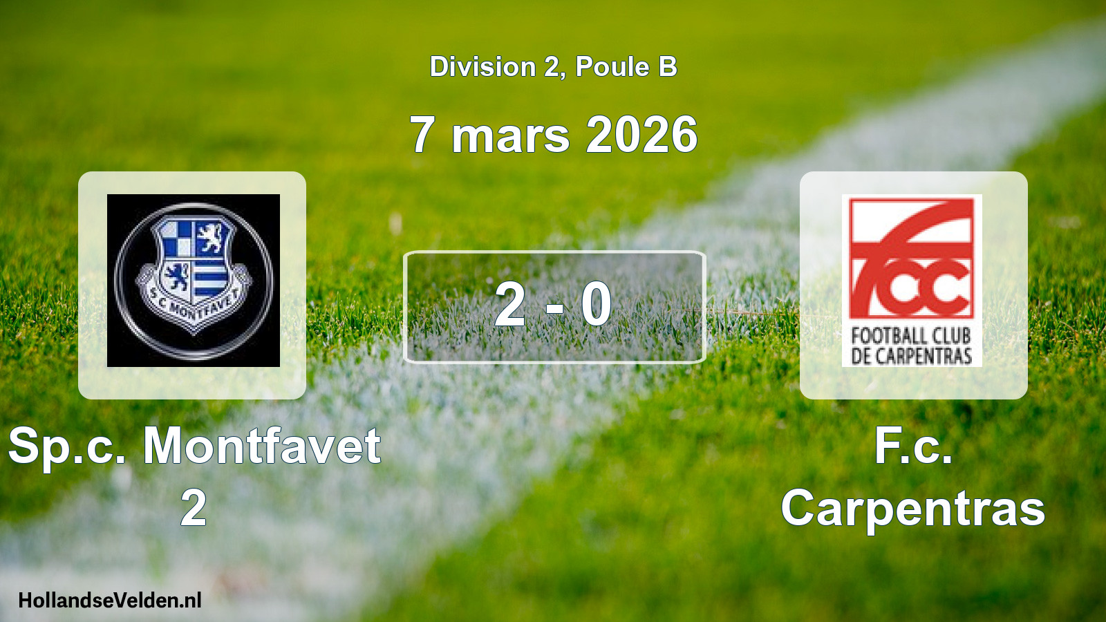 Total number of matches played: Sp.c. Montfavet 2 - F.c. Carpentras 2 - 0 (7 March 2026)