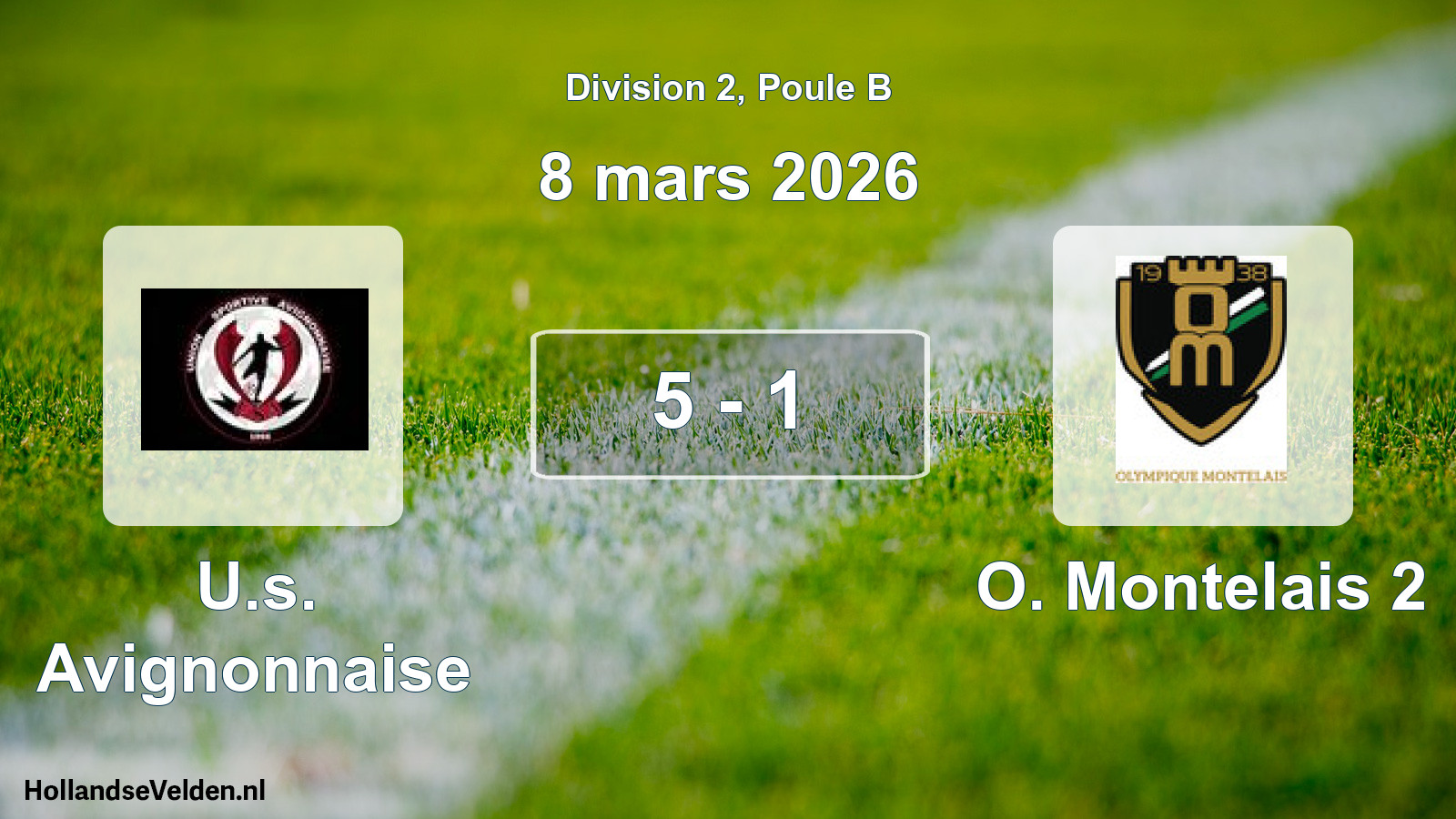 Total number of matches played: U.s. Avignonnaise - O. Montelais 2 5 - 1 (8 March 2026)