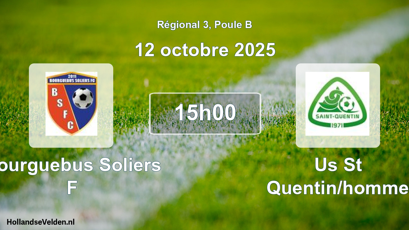 Geplande wedstrijd: Bourguebus Soliers F - Us St Quentin/homme (12 octobre 2025)