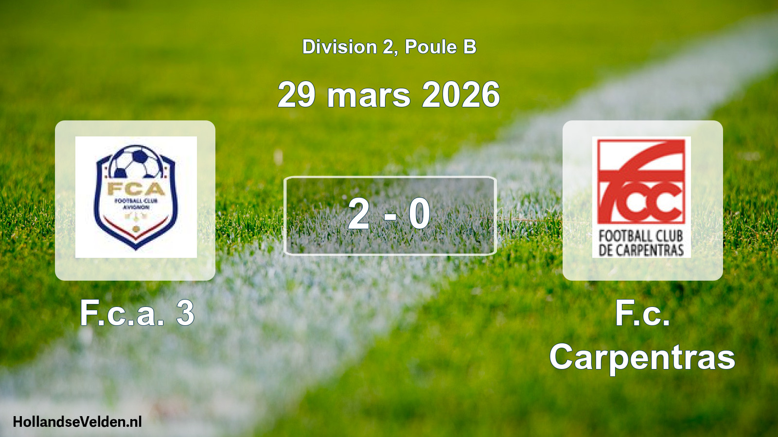 Total number of matches played: F.c.a. 3 - F.c. Carpentras 2 - 0 (29 March 2026)