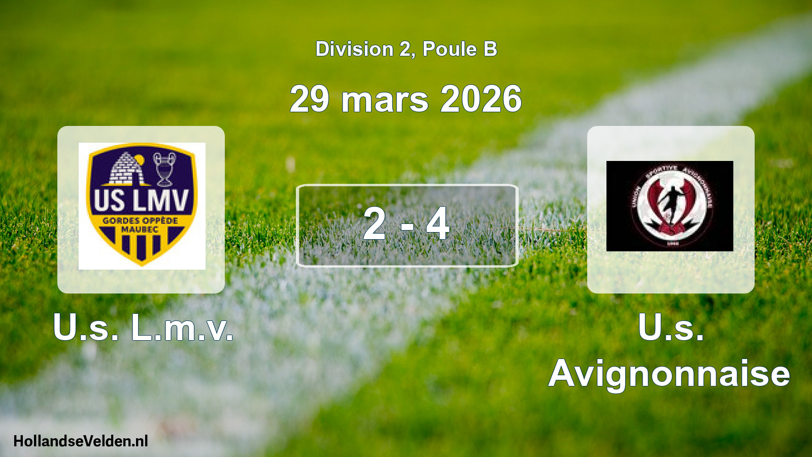 Total number of matches played: U.s. L.m.v. - U.s. Avignonnaise 2 - 4 (29 March 2026)