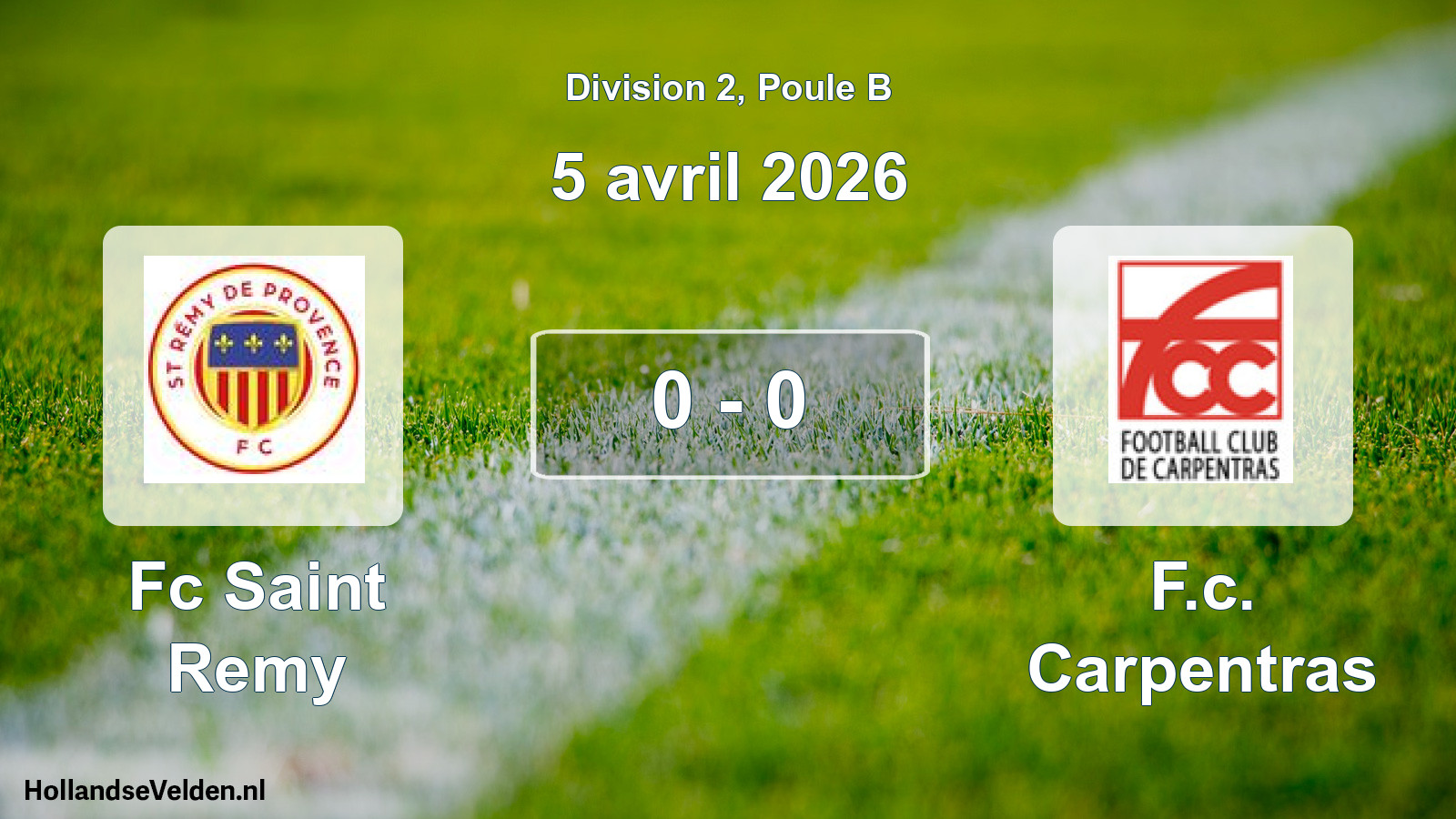 Match joué: Fc Saint Remy - F.c. Carpentras 0 - 0 (5 avril 2026)