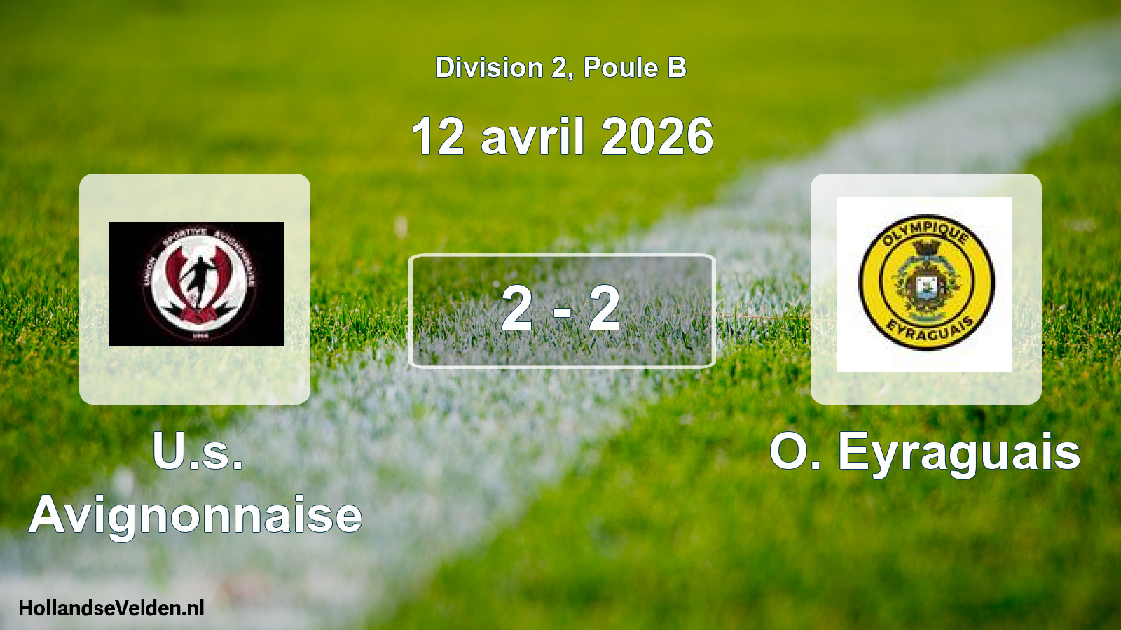 Match joué: U.s. Avignonnaise - O. Eyraguais 2 - 2 (12 avril 2026)
