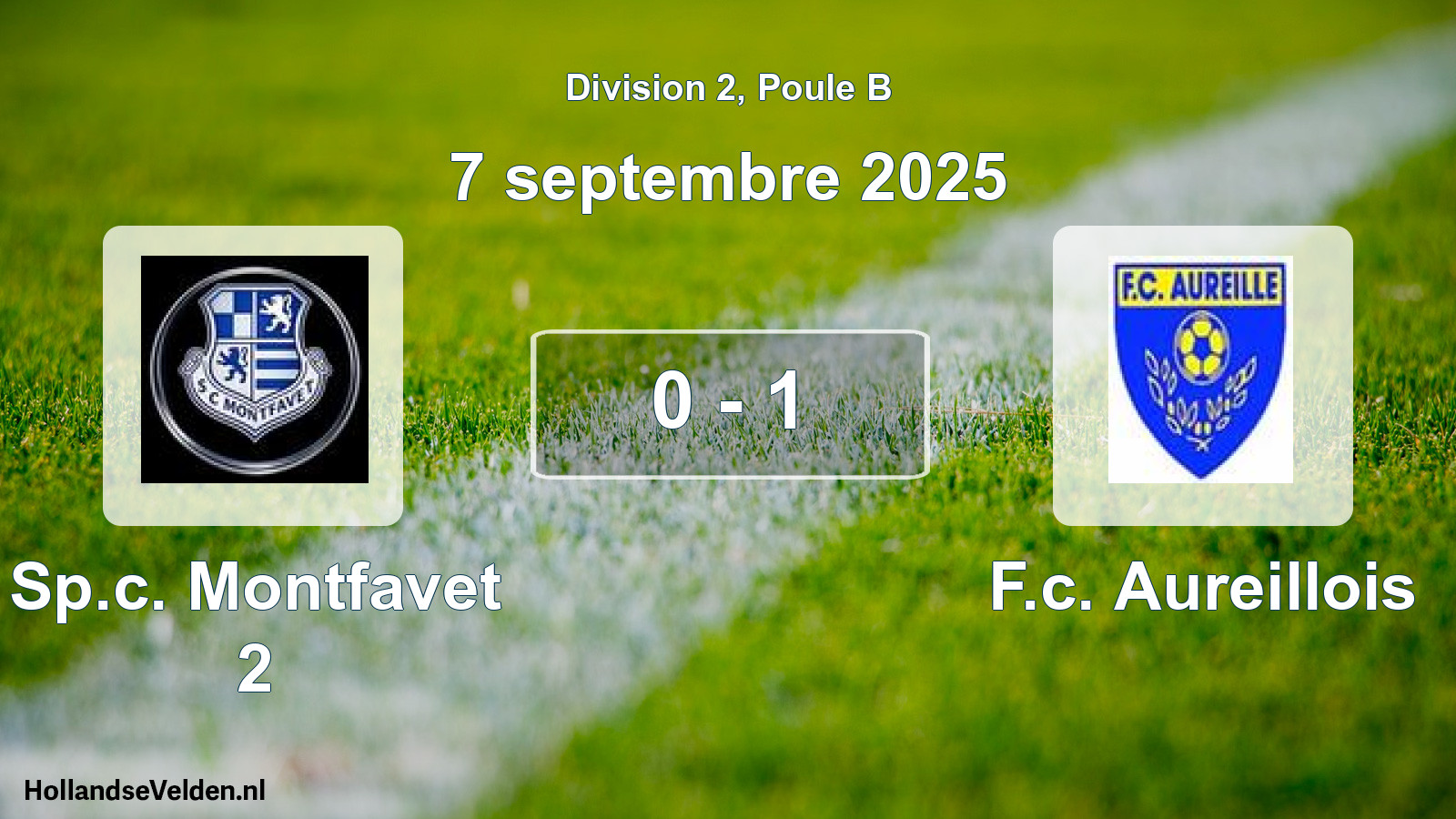Match joué: Sp.c. Montfavet 2 - F.c. Aureillois 0 - 1 (7 septembre 2025)