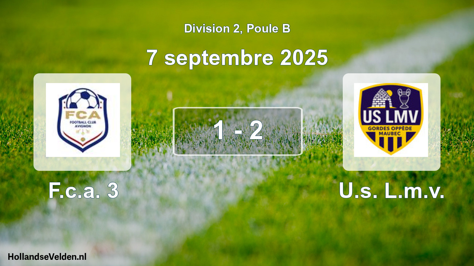 Match joué: F.c.a. 3 - U.s. L.m.v. 1 - 2 (7 septembre 2025)