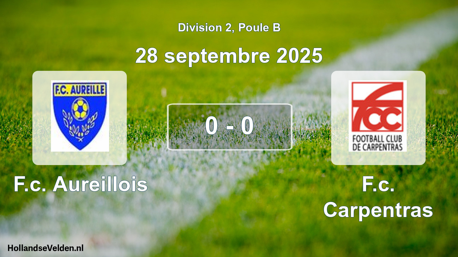 Match joué: F.c. Aureillois - F.c. Carpentras 0 - 0 (28 septembre 2025)