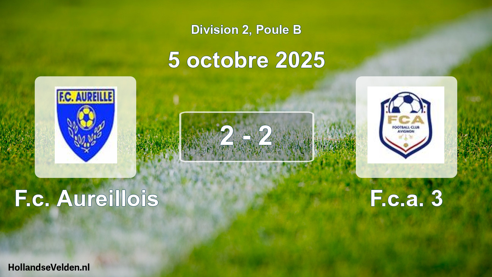 Match joué: F.c. Aureillois - F.c.a. 3 2 - 2 (5 octobre 2025)