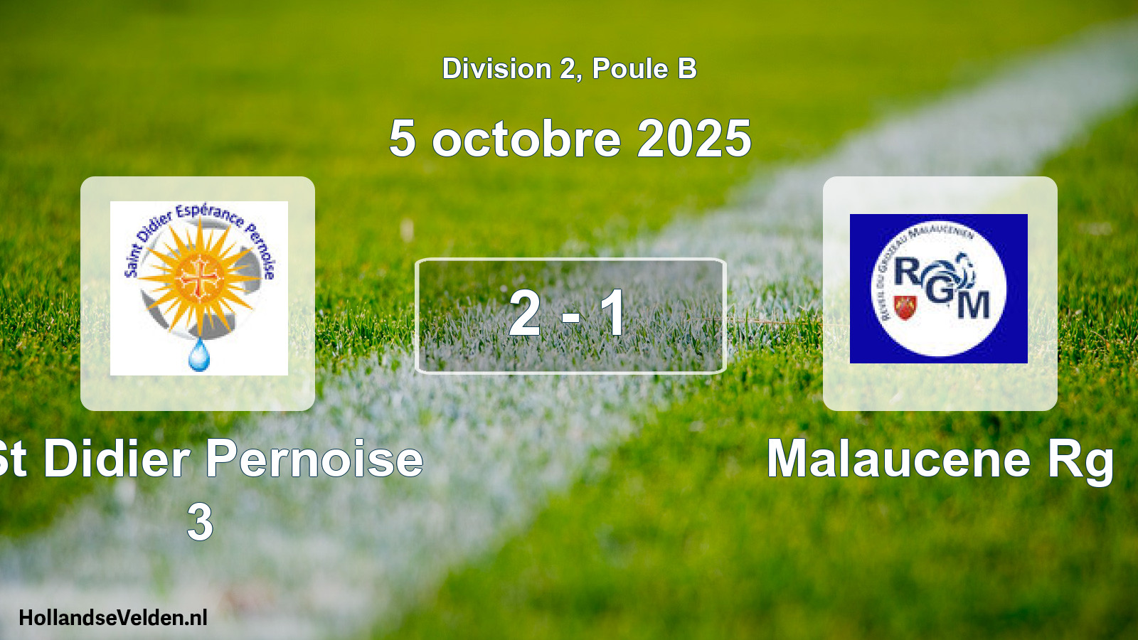 Total number of matches played: St Didier Pernoise 3 - Malaucene Rg 2 - 1 (5 October 2025)