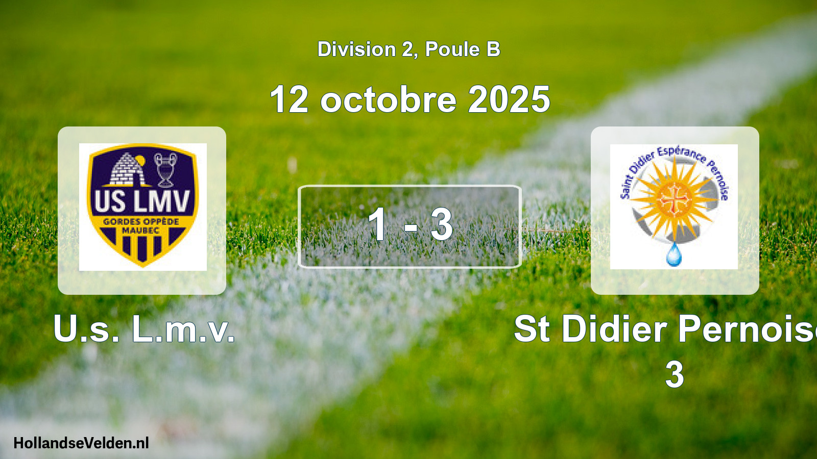 Match joué: U.s. L.m.v. - St Didier Pernoise 3 1 - 3 (12 octobre 2025)