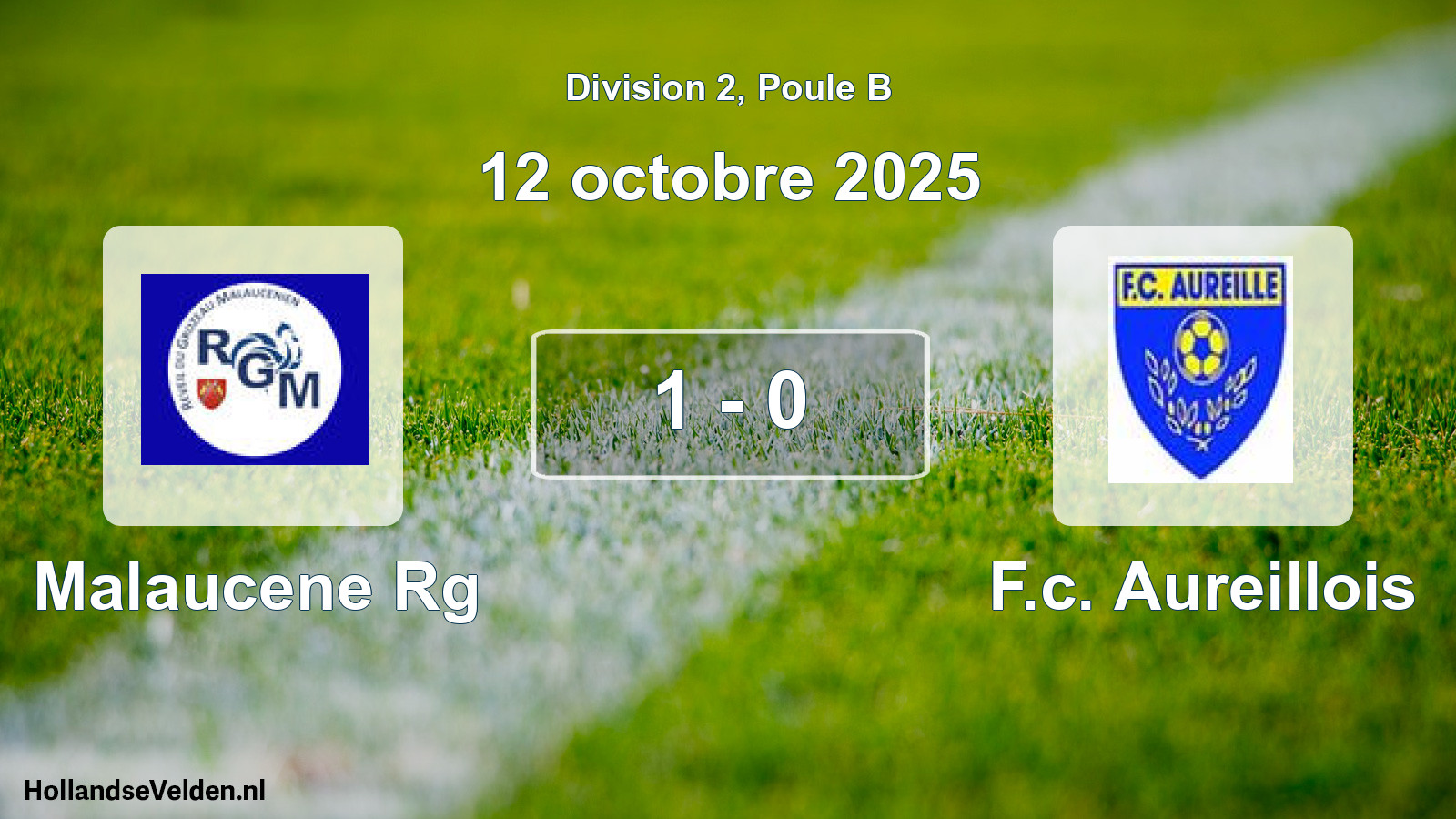 Match joué: Malaucene Rg - F.c. Aureillois 1 - 0 (12 octobre 2025)