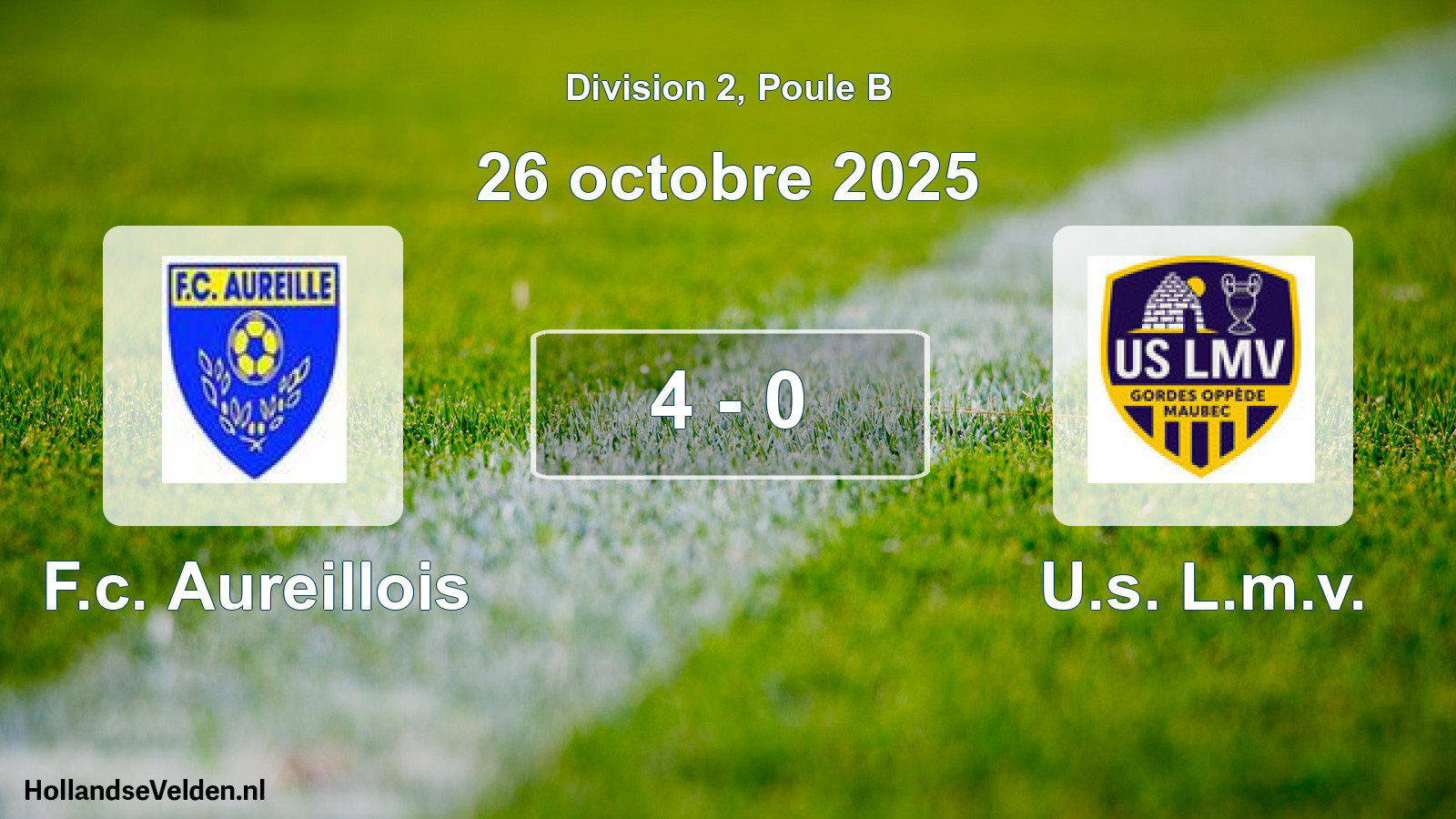 Total number of matches played: F.c. Aureillois - U.s. L.m.v. 4 - 0 (26 October 2025)
