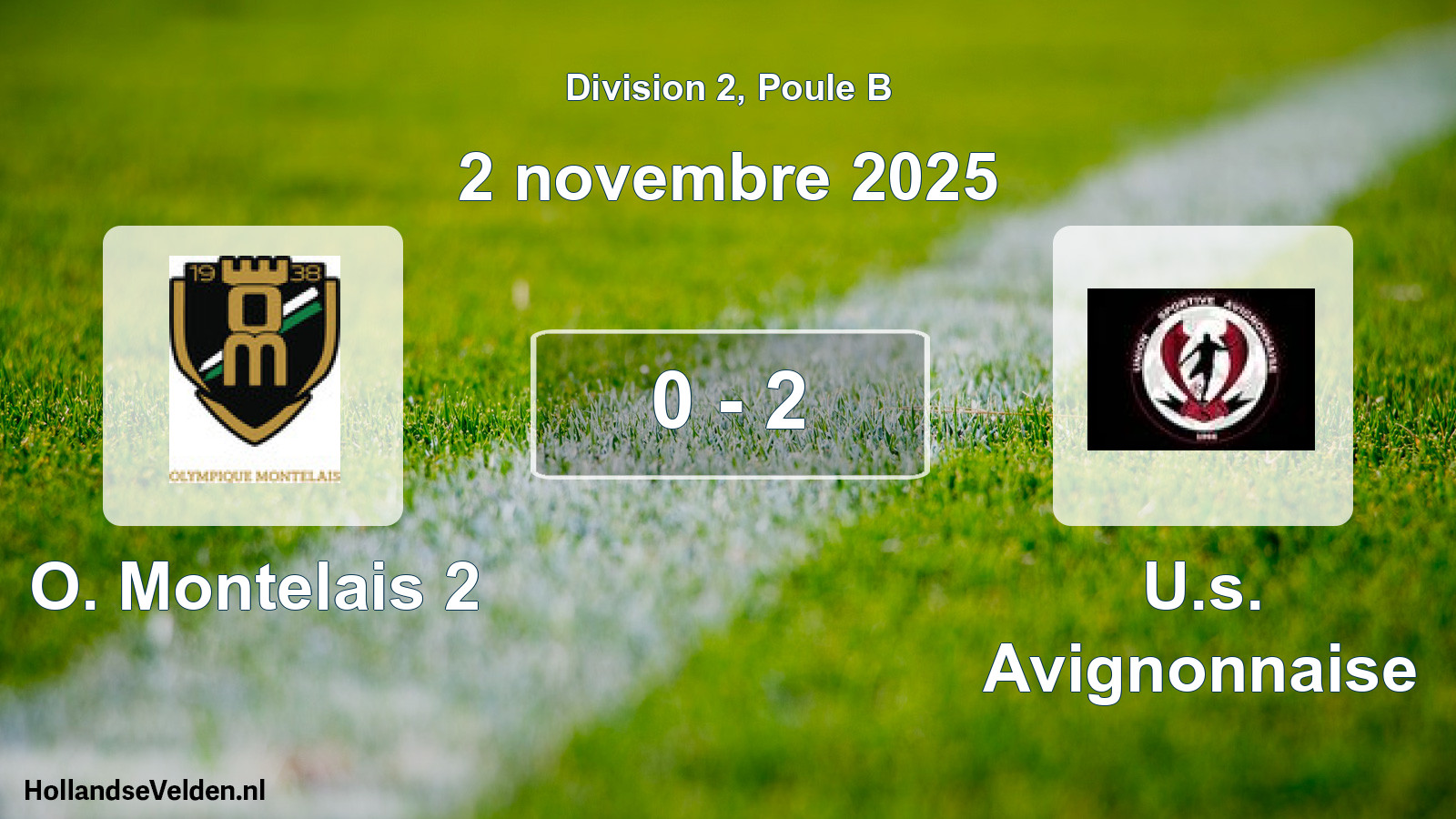 Match joué: O. Montelais 2 - U.s. Avignonnaise 0 - 2 (2 novembre 2025)
