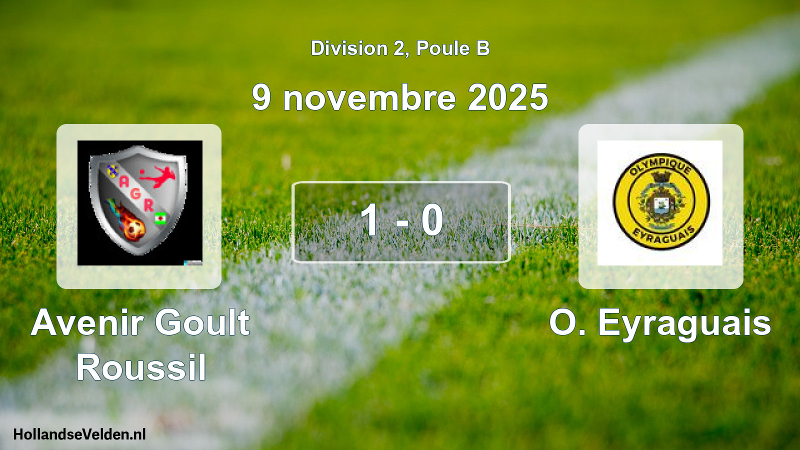 Total number of matches played: Avenir Goult Roussil - O. Eyraguais 1 - 0 (9 November 2025)