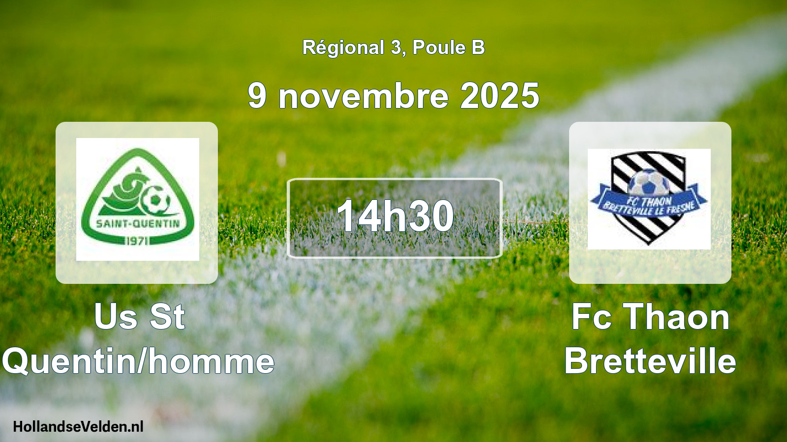 Geplande wedstrijd: Us St Quentin/homme - Fc Thaon Bretteville (9 november 2025)