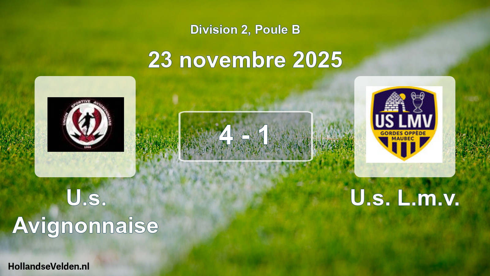 Match joué: U.s. Avignonnaise - U.s. L.m.v. 4 - 1 (23 novembre 2025)