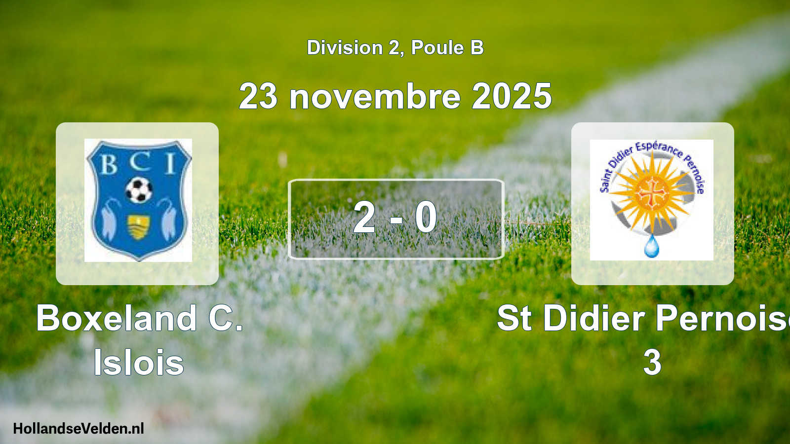 Gespeelde wedstrijd: Boxeland C. Islois - St Didier Pernoise 3 2 - 0 (23 november 2025)