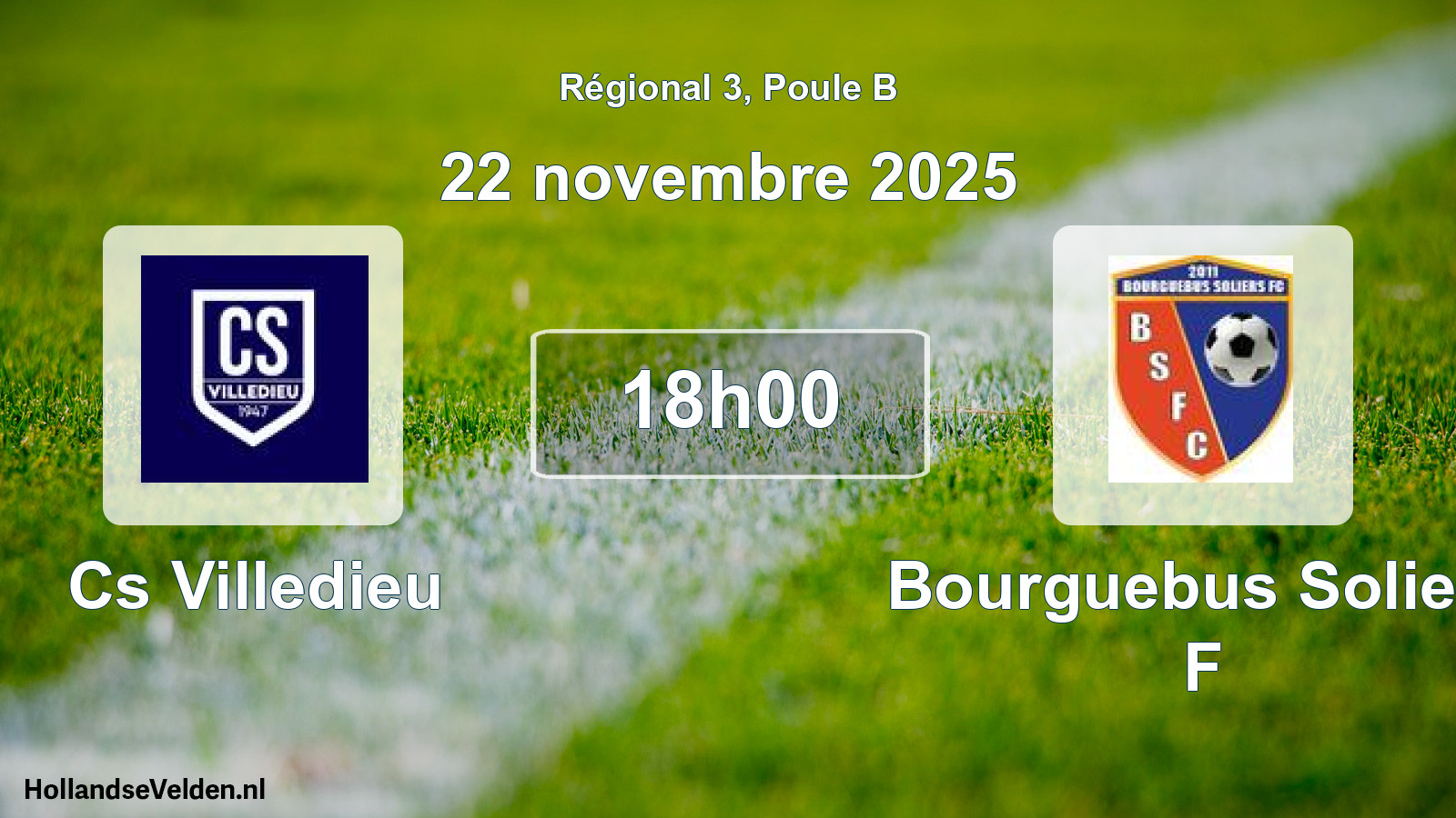 Geplande wedstrijd: Cs Villedieu - Bourguebus Soliers F (22 november 2025)