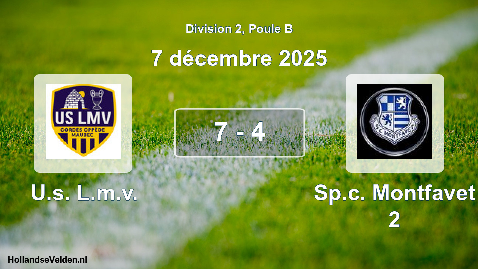 Total number of matches played: U.s. L.m.v. - Sp.c. Montfavet 2 7 - 4 (7 December 2025)