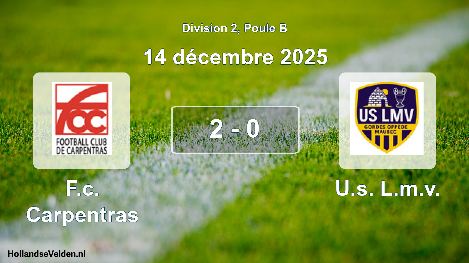 Total number of matches played: F.c. Carpentras - U.s. L.m.v. 2 - 0 (14 December 2025)