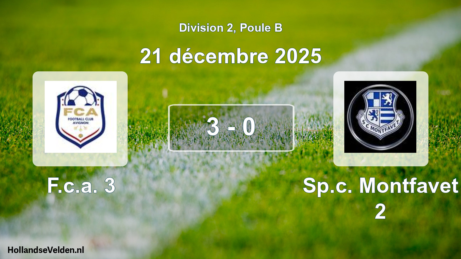Total number of matches played: F.c.a. 3 - Sp.c. Montfavet 2 3 - 0 (21 December 2025)