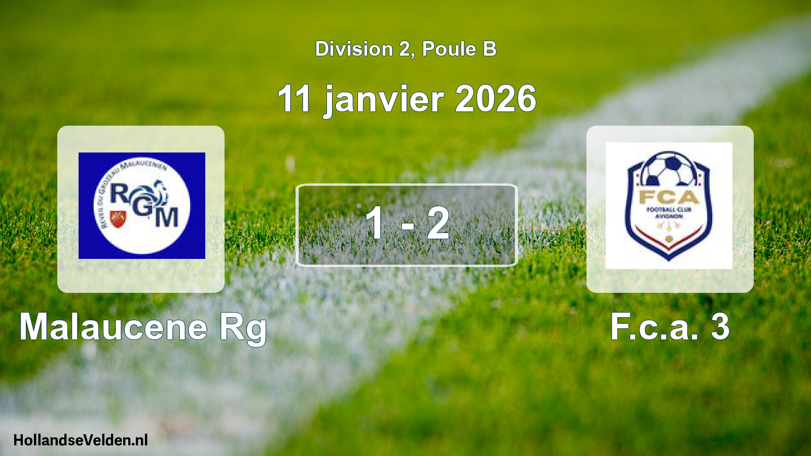 Match joué: Malaucene Rg - F.c.a. 3 1 - 2 (11 janvier 2026)