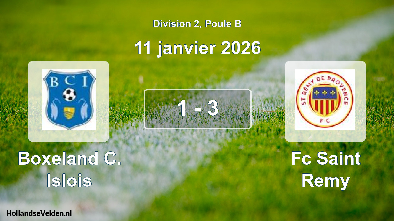 Total number of matches played: Boxeland C. Islois - Fc Saint Remy 1 - 3 (11 January 2026)