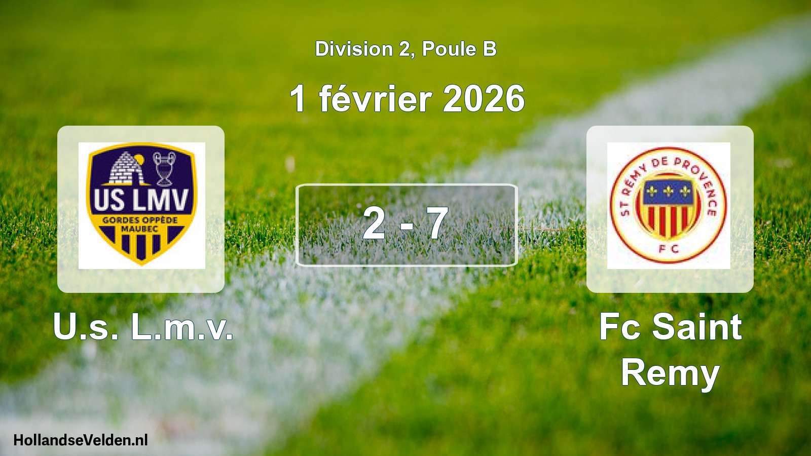 Match joué: U.s. L.m.v. - Fc Saint Remy 2 - 7 (1 février 2026)