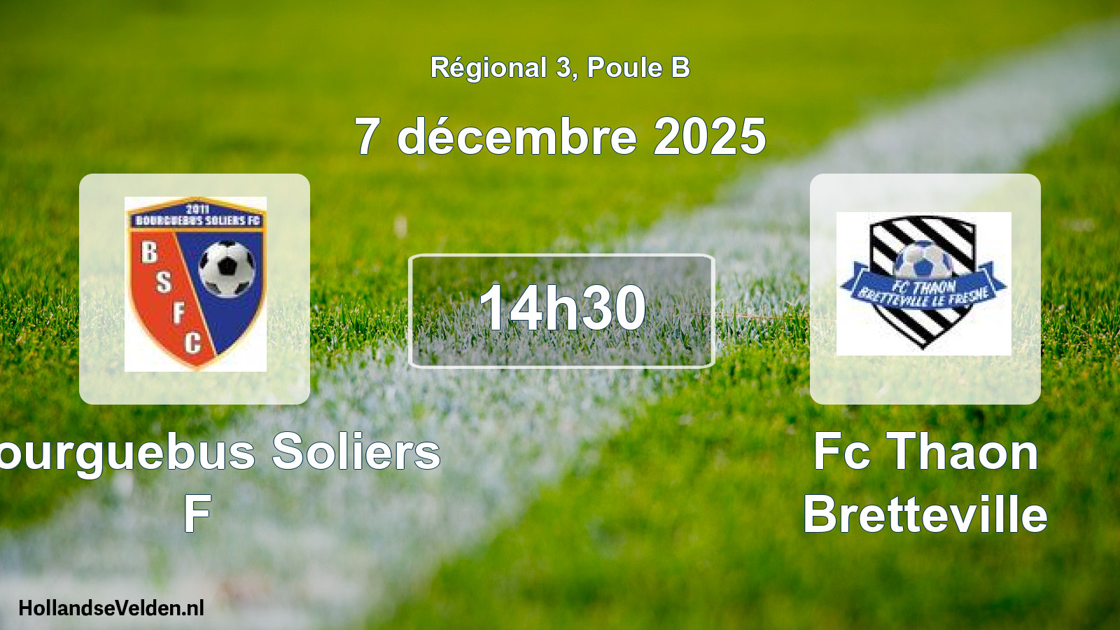 Geplande wedstrijd: Bourguebus Soliers F - Fc Thaon Bretteville (7 décembre 2025)
